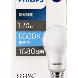 飛利浦LED E27燈泡-12W(白光/黃光/自然光)